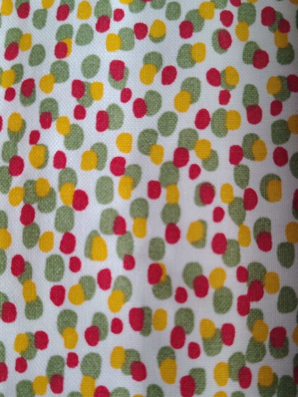 Multi-Color Polka Dot Cotton Fabric - Red, Yellow & Green - 5 piece Fat Quarters